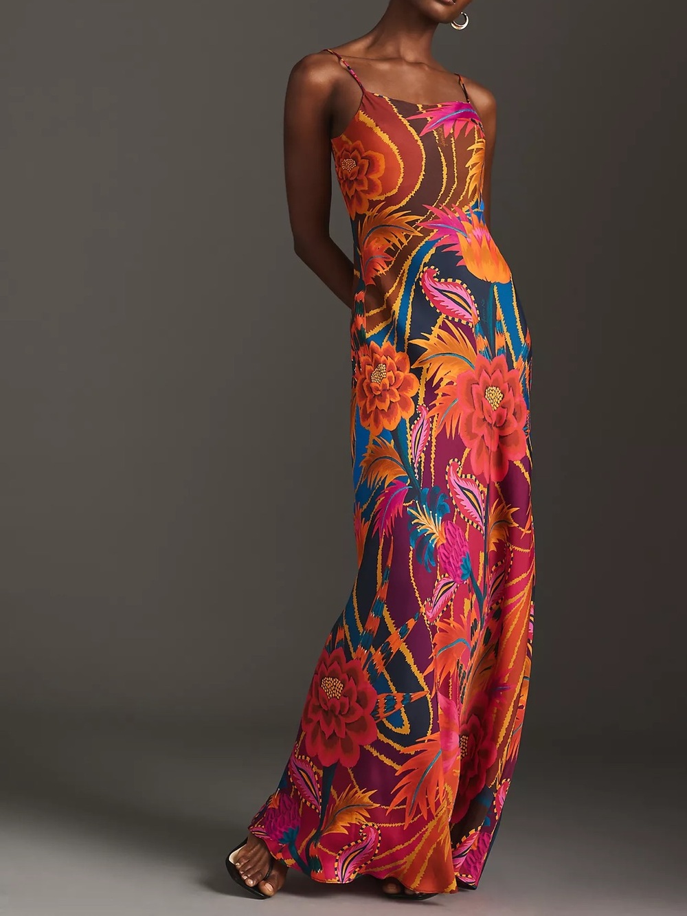 Farm Rio Women’s Bare Pop Floral Slim Maxi Dress